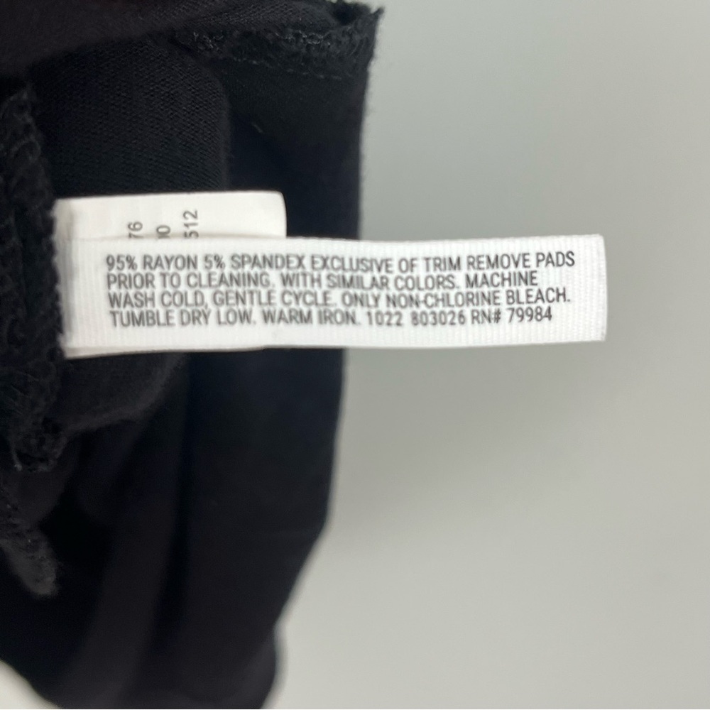 Soma Weekend black jersey knit sleeveless surplice bodice midi dress, medium. - Picture 10 of 10